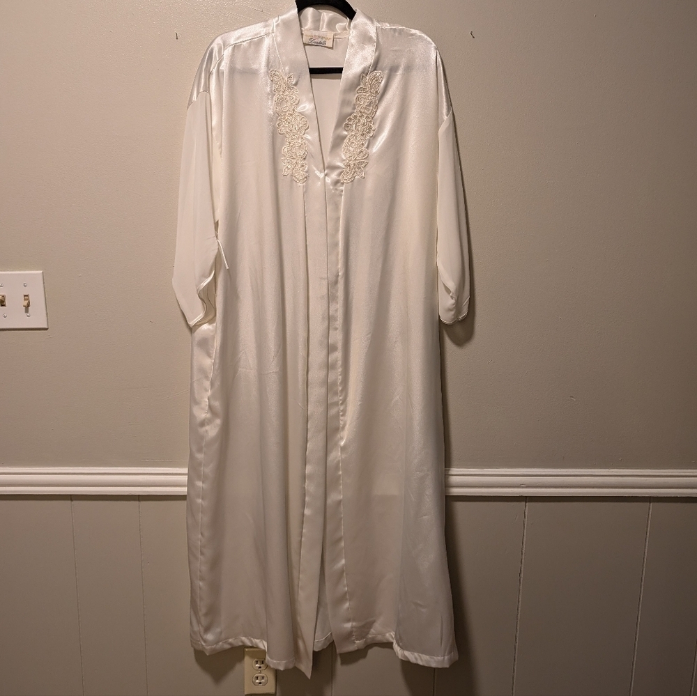 Vintage‎ Dentelle White Satin Robe